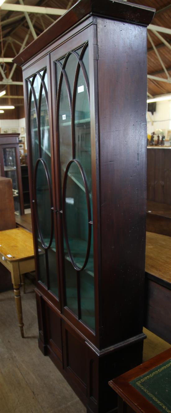 George III style mahogany bookcase cupboard